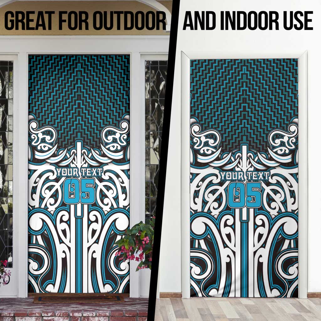 Custom Aotearoa Ngati Porou Door Cover Maori Tribal Pattern Mix Poutama