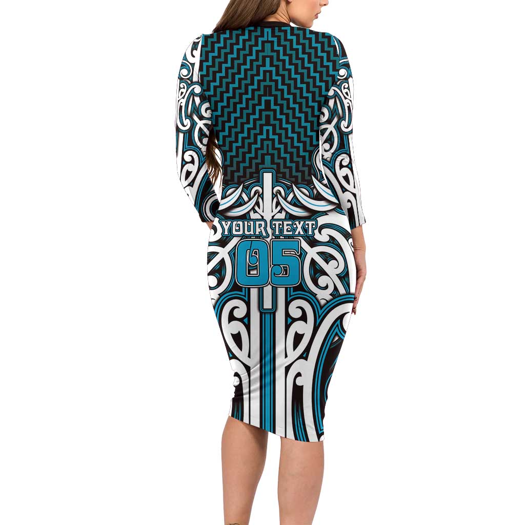 Custom Aotearoa Ngati Porou Family Matching Long Sleeve Bodycon Dress and Hawaiian Shirt Maori Tribal Pattern Mix Poutama