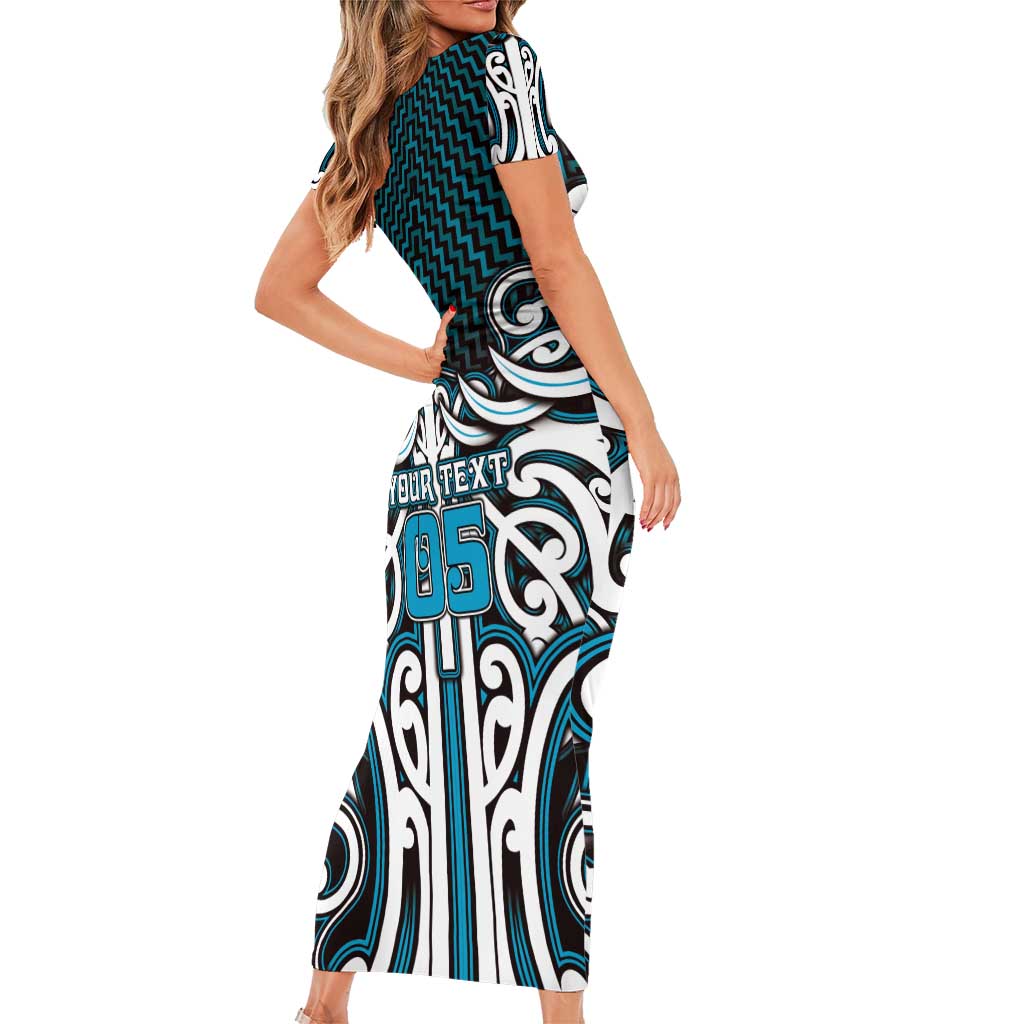 Custom Aotearoa Ngati Porou Family Matching Short Sleeve Bodycon Dress and Hawaiian Shirt Maori Tribal Pattern Mix Poutama