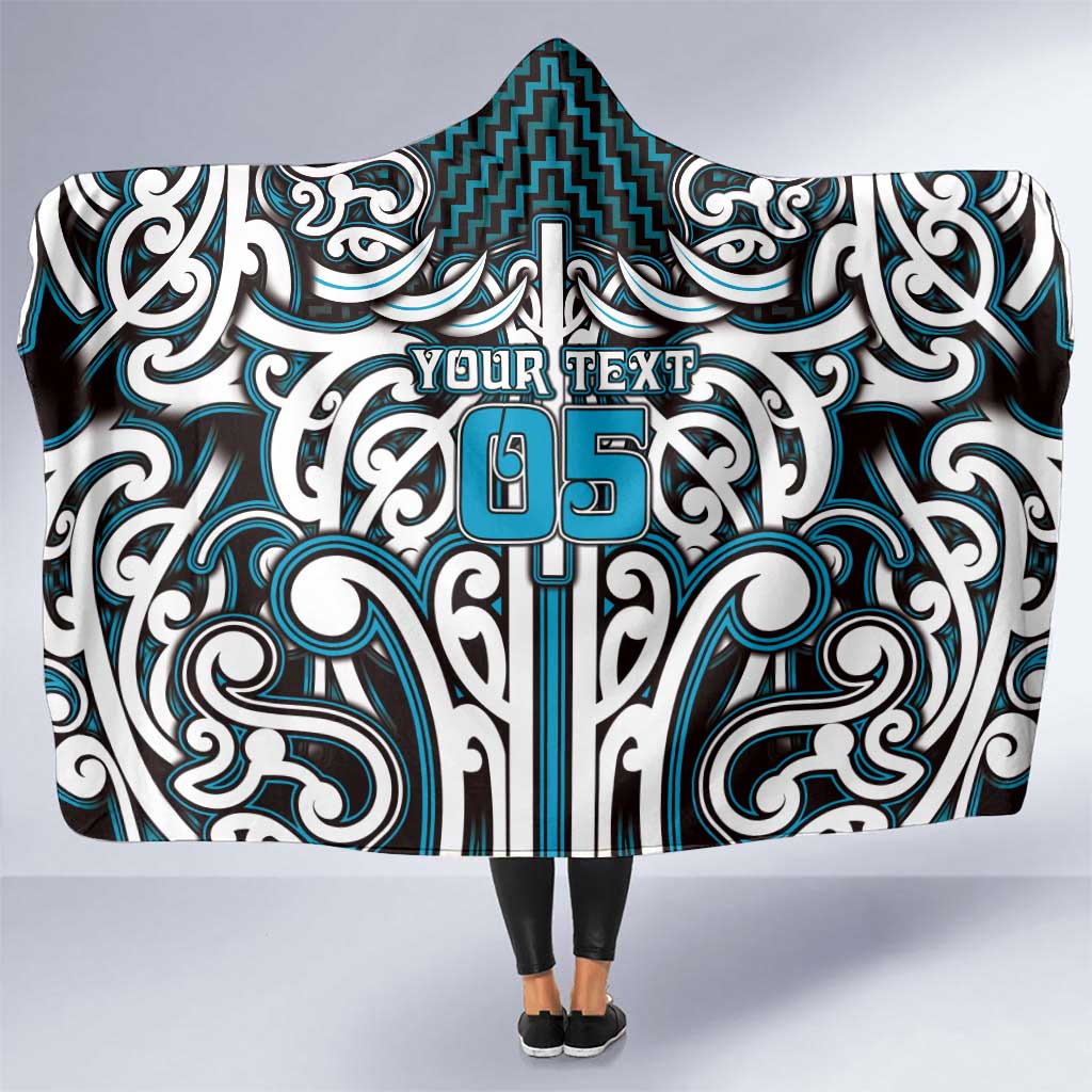 Custom Aotearoa Ngati Porou Hooded Blanket Maori Tribal Pattern Mix Poutama