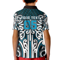 Custom Aotearoa Ngati Porou Kid Polo Shirt Maori Tribal Pattern Mix Poutama