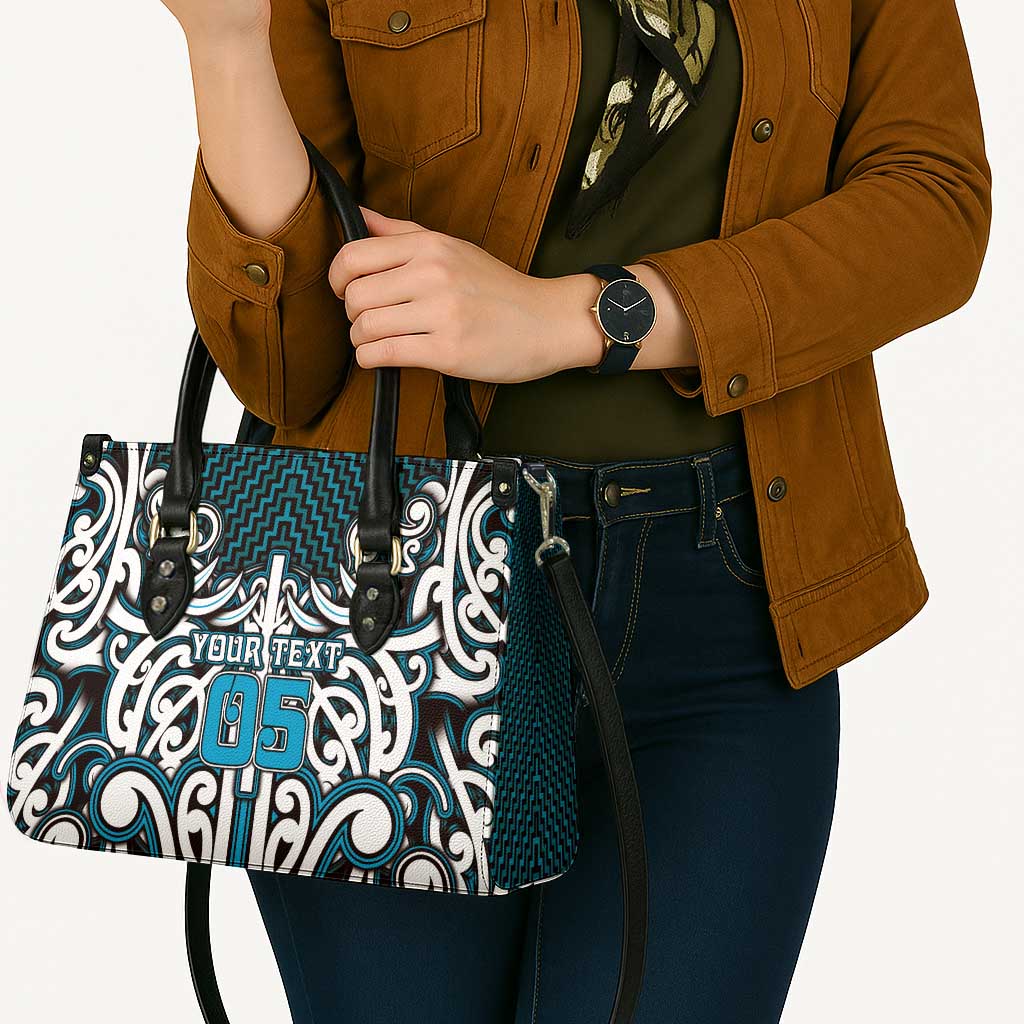 Custom Aotearoa Ngati Porou Leather Bag Maori Tribal Pattern Mix Poutama