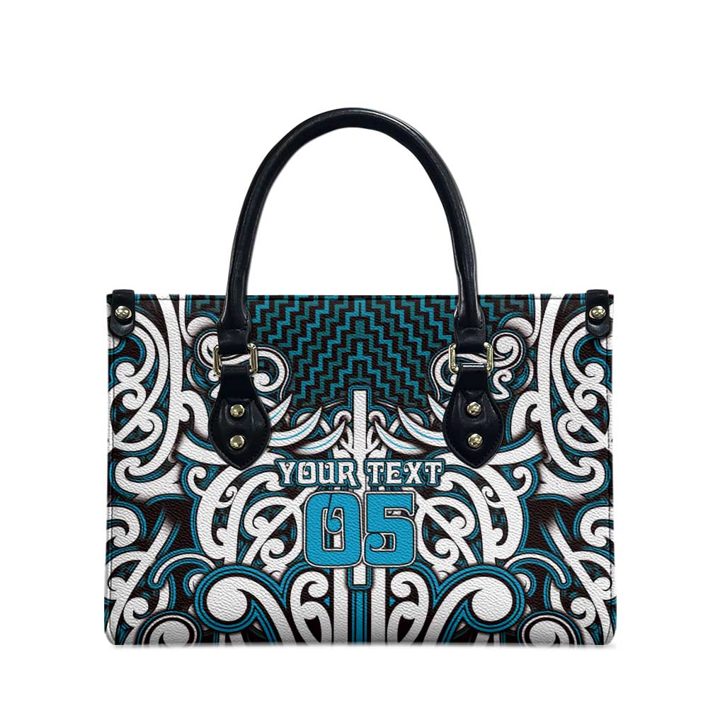 Custom Aotearoa Ngati Porou Leather Bag Maori Tribal Pattern Mix Poutama