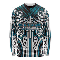 Custom Aotearoa Ngati Porou Long Sleeve Shirt Maori Tribal Pattern Mix Poutama