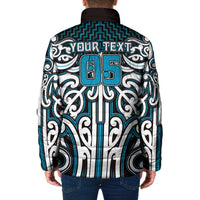 Custom Aotearoa Ngati Porou Padded Jacket Maori Tribal Pattern Mix Poutama