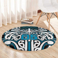 Custom Aotearoa Ngati Porou Round Carpet Maori Tribal Pattern Mix Poutama
