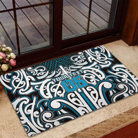 Custom Aotearoa Ngati Porou Rubber Doormat Maori Tribal Pattern Mix Poutama