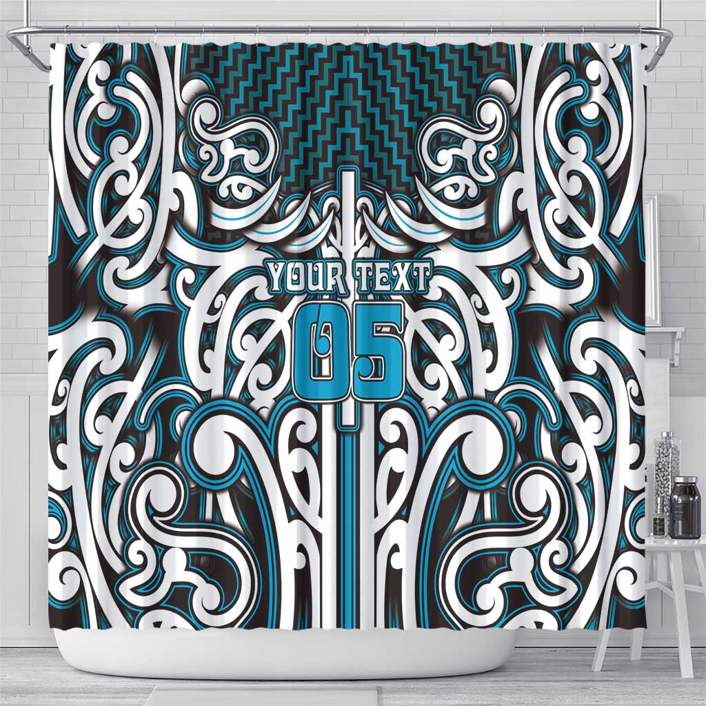 Custom Aotearoa Ngati Porou Shower Curtain Maori Tribal Pattern Mix Poutama