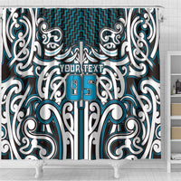 Custom Aotearoa Ngati Porou Shower Curtain Maori Tribal Pattern Mix Poutama