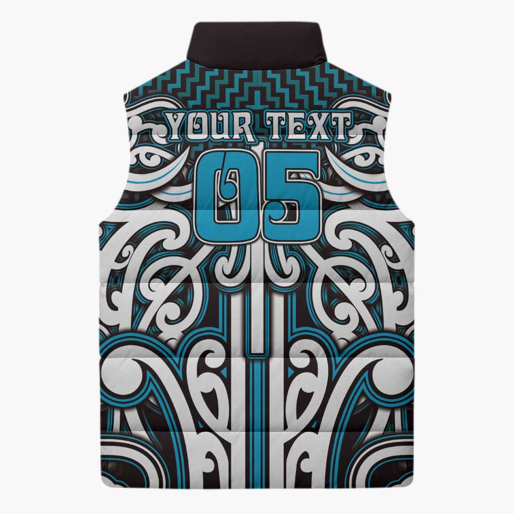 Custom Aotearoa Ngati Porou Sleeveless Puffer Jacket Maori Tribal Pattern Mix Poutama LT05 - Polynesian Pride