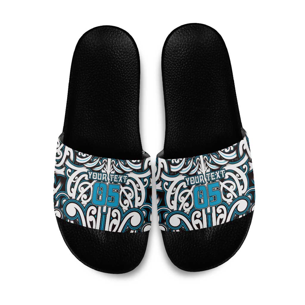 Custom Aotearoa Ngati Porou Slide Sandals Maori Tribal Pattern Mix Poutama