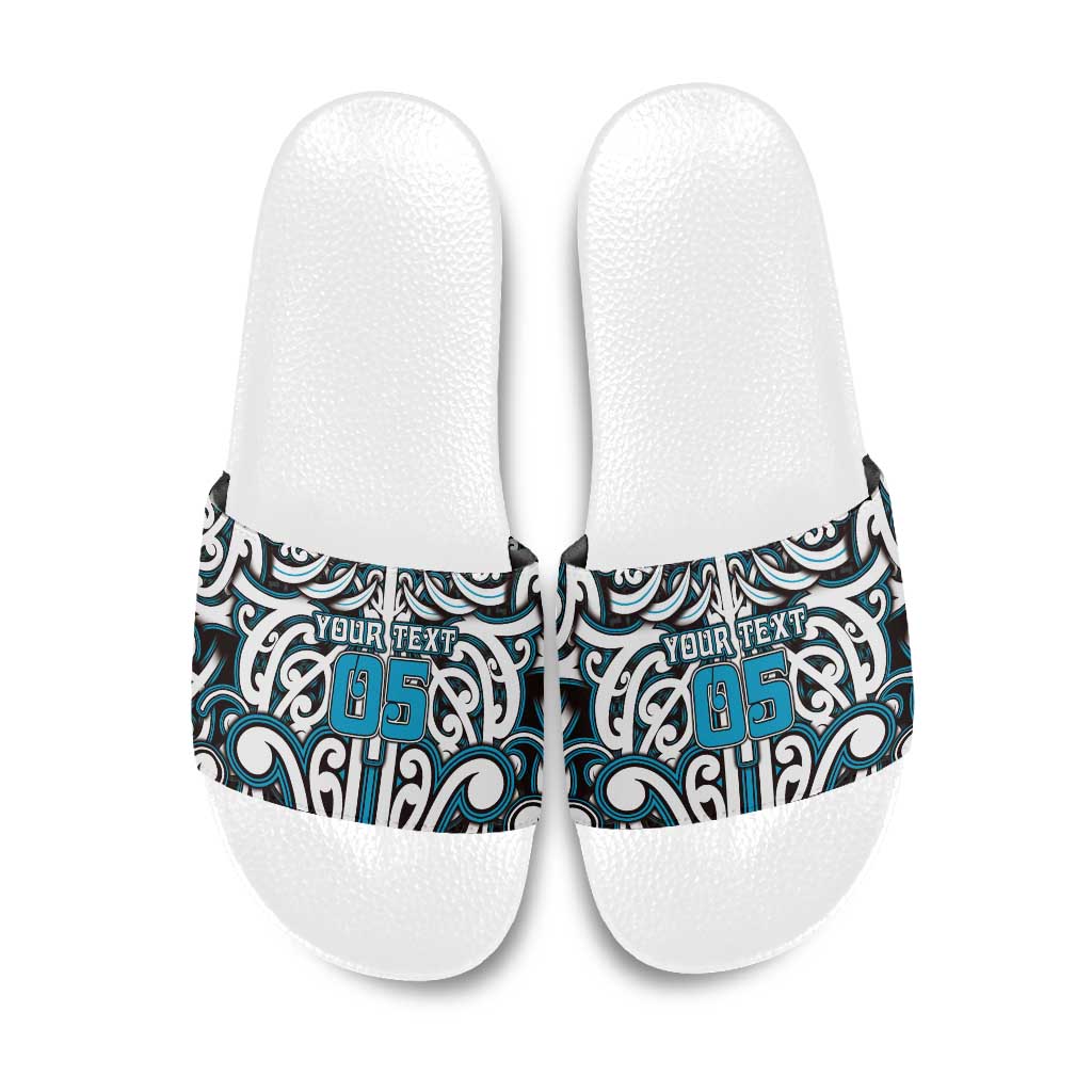 Custom Aotearoa Ngati Porou Slide Sandals Maori Tribal Pattern Mix Poutama