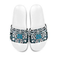 Custom Aotearoa Ngati Porou Slide Sandals Maori Tribal Pattern Mix Poutama