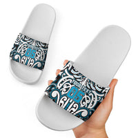 Custom Aotearoa Ngati Porou Slide Sandals Maori Tribal Pattern Mix Poutama