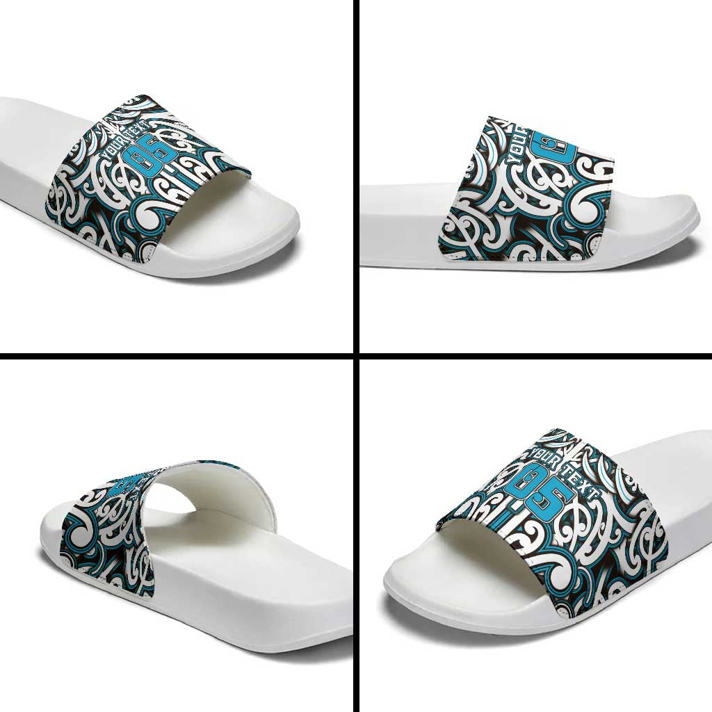 Custom Aotearoa Ngati Porou Slide Sandals Maori Tribal Pattern Mix Poutama