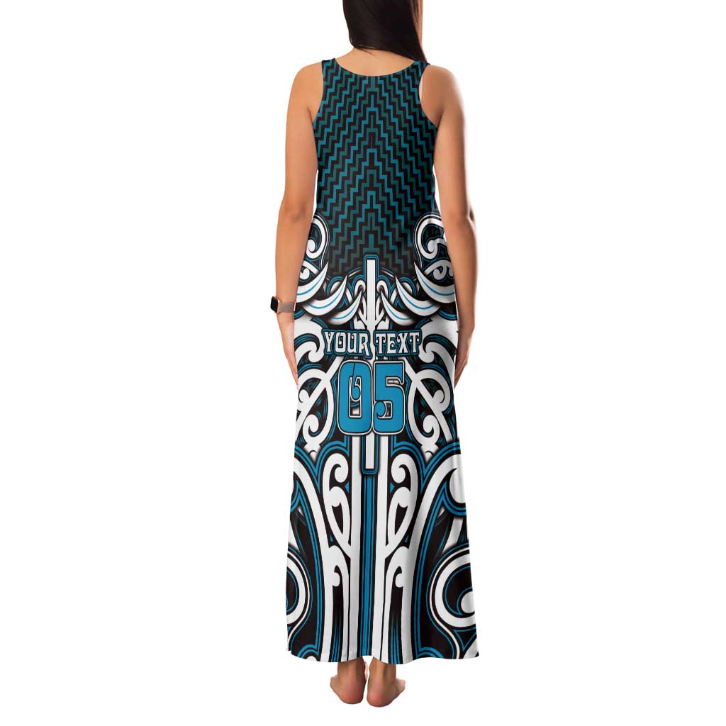 Custom Aotearoa Ngati Porou Tank Maxi Dress Maori Tribal Pattern Mix Poutama