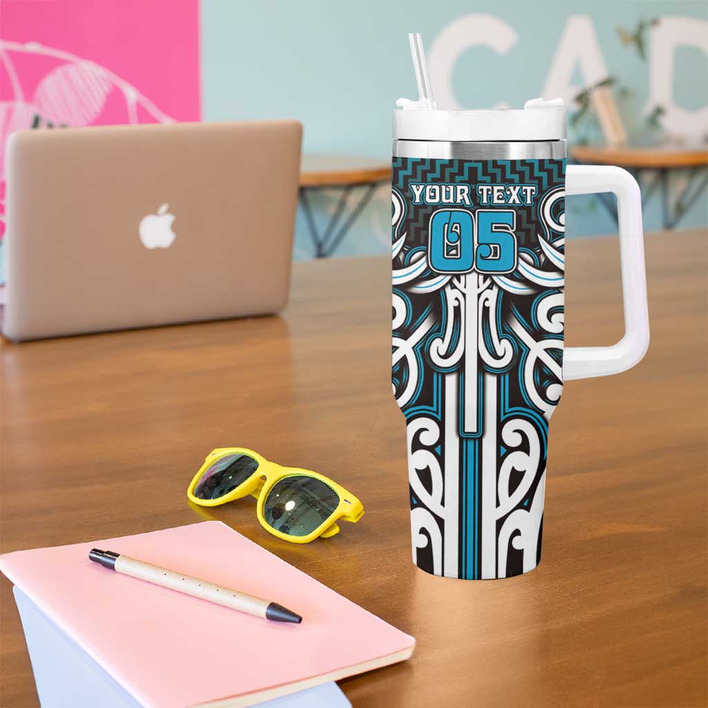 Custom Aotearoa Ngati Porou Tumbler With Handle Maori Tribal Pattern Mix Poutama