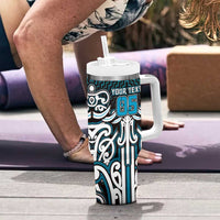 Custom Aotearoa Ngati Porou Tumbler With Handle Maori Tribal Pattern Mix Poutama