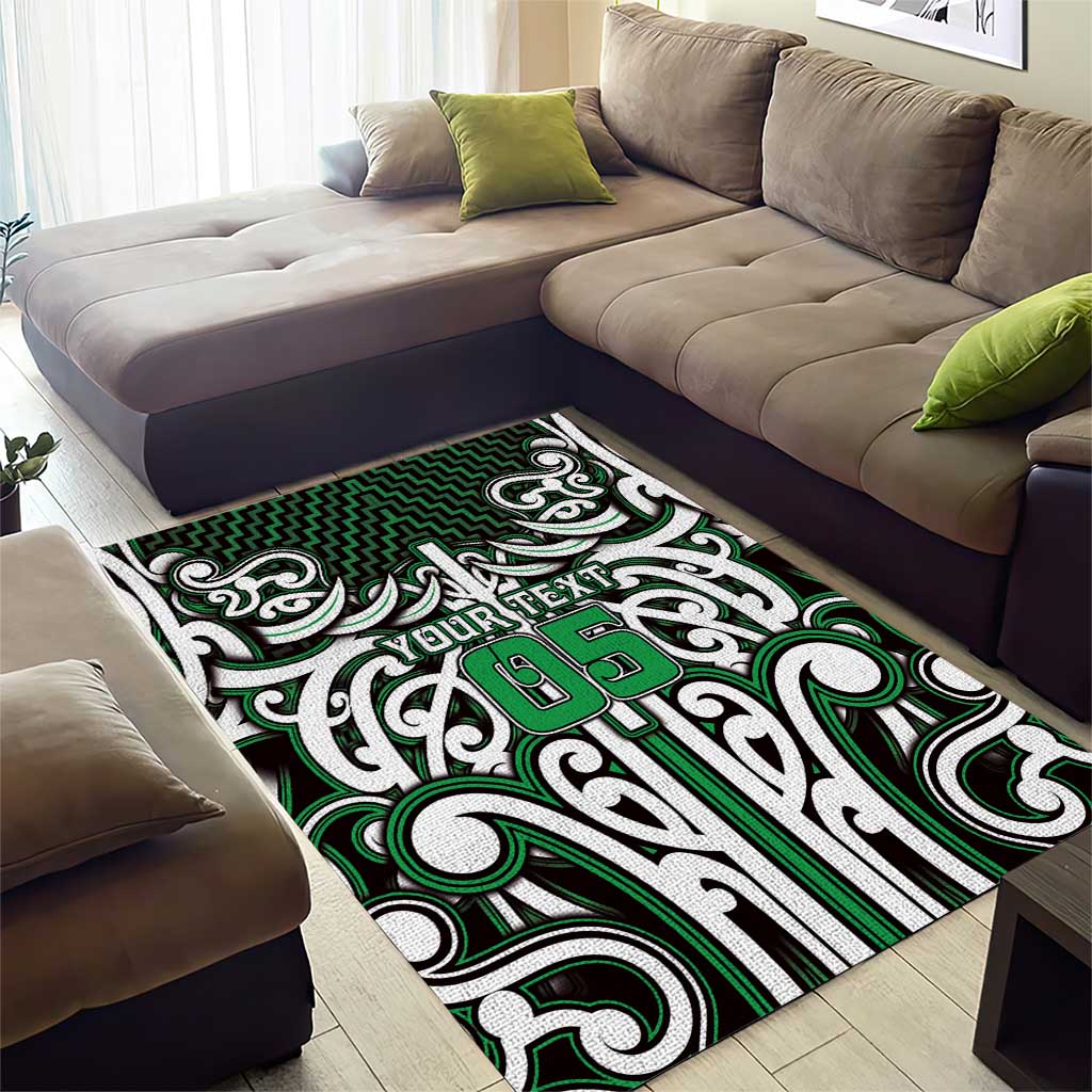 Custom Aotearoa Ngai Tahu Area Rug Maori Tribal Pattern Mix Poutama