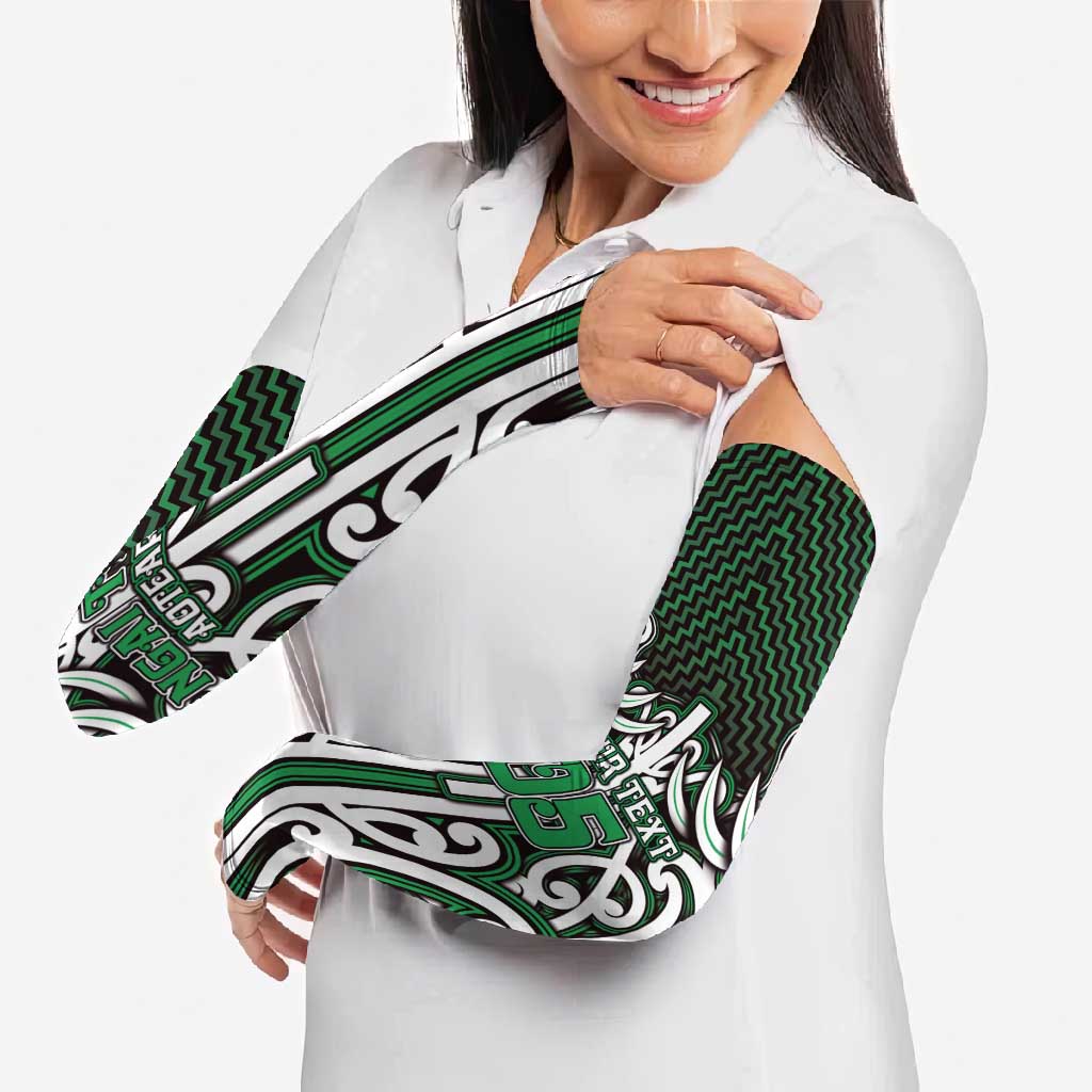 Custom Aotearoa Ngai Tahu Arm Sleeves Maori Tribal Pattern Mix Poutama