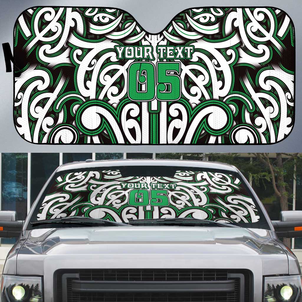 Custom Aotearoa Ngai Tahu Auto Sun Shade Maori Tribal Pattern Mix Poutama