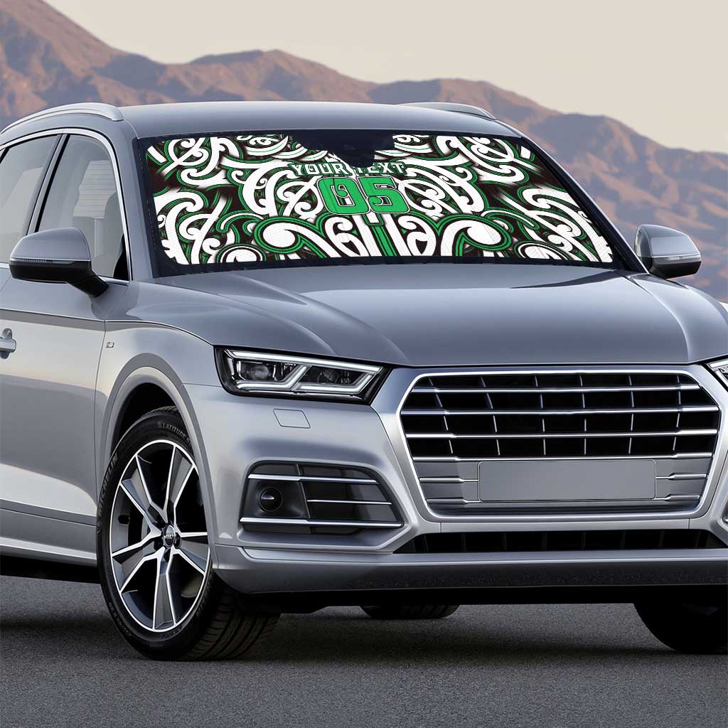 Custom Aotearoa Ngai Tahu Auto Sun Shade Maori Tribal Pattern Mix Poutama