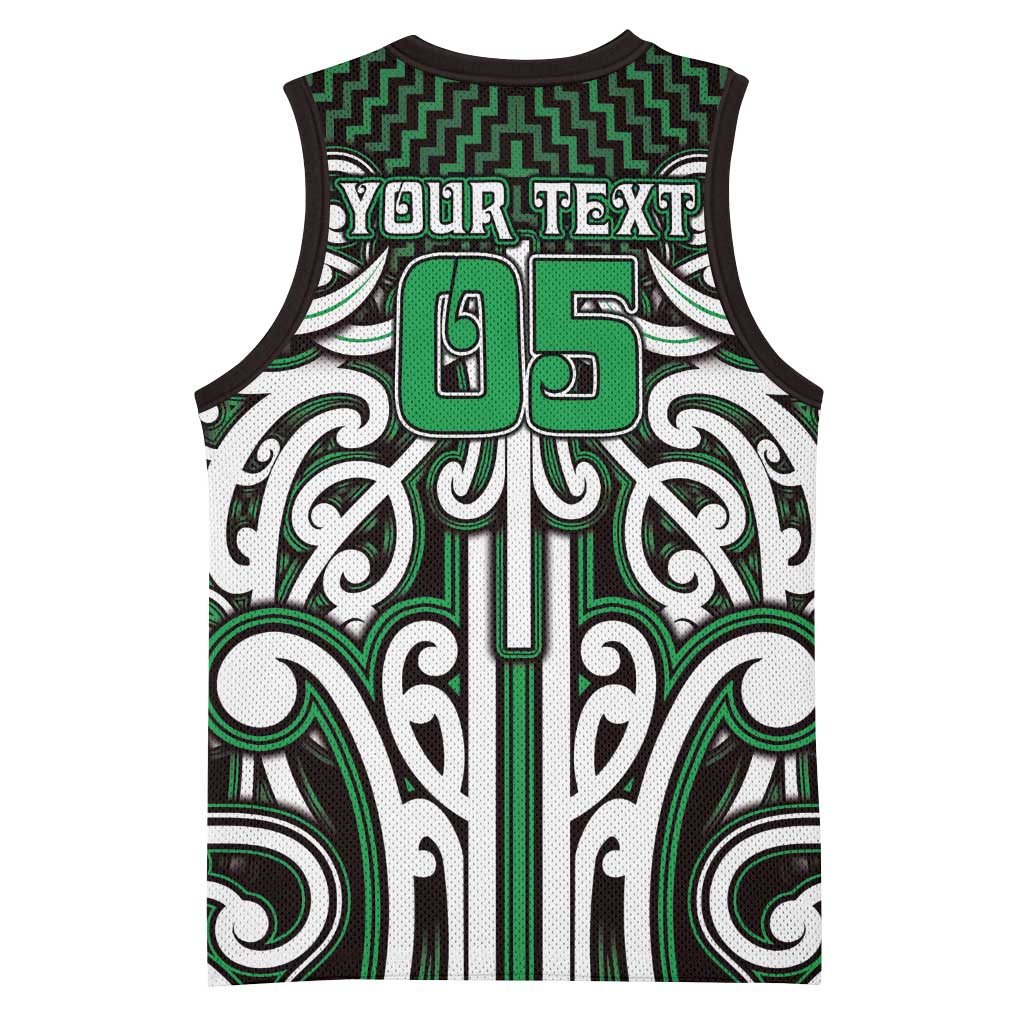 Custom Aotearoa Ngai Tahu Basketball Jersey Maori Tribal Pattern Mix Poutama