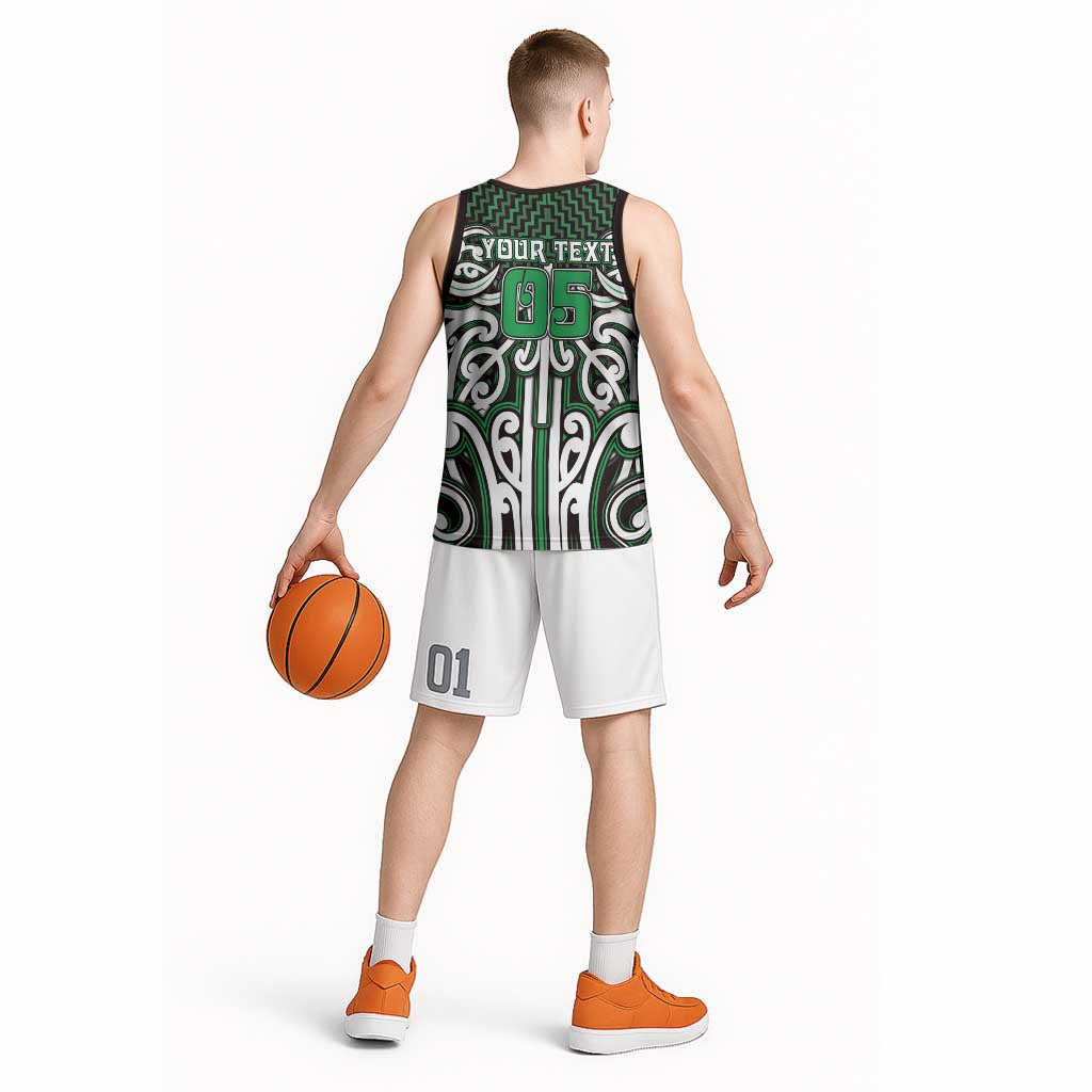Custom Aotearoa Ngai Tahu Basketball Jersey Maori Tribal Pattern Mix Poutama