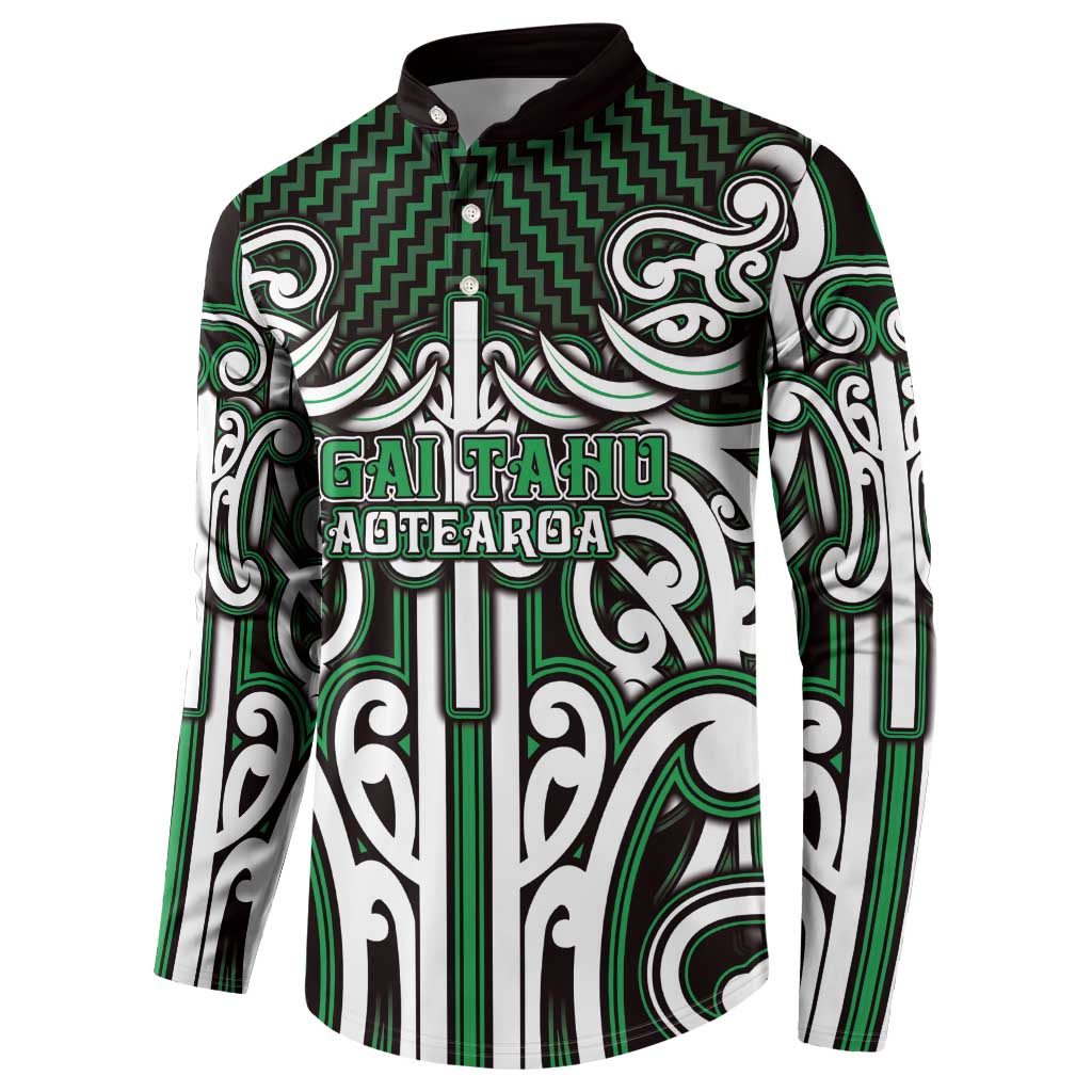 Custom Aotearoa Ngai Tahu Button Sweatshirt Maori Tribal Pattern Mix Poutama