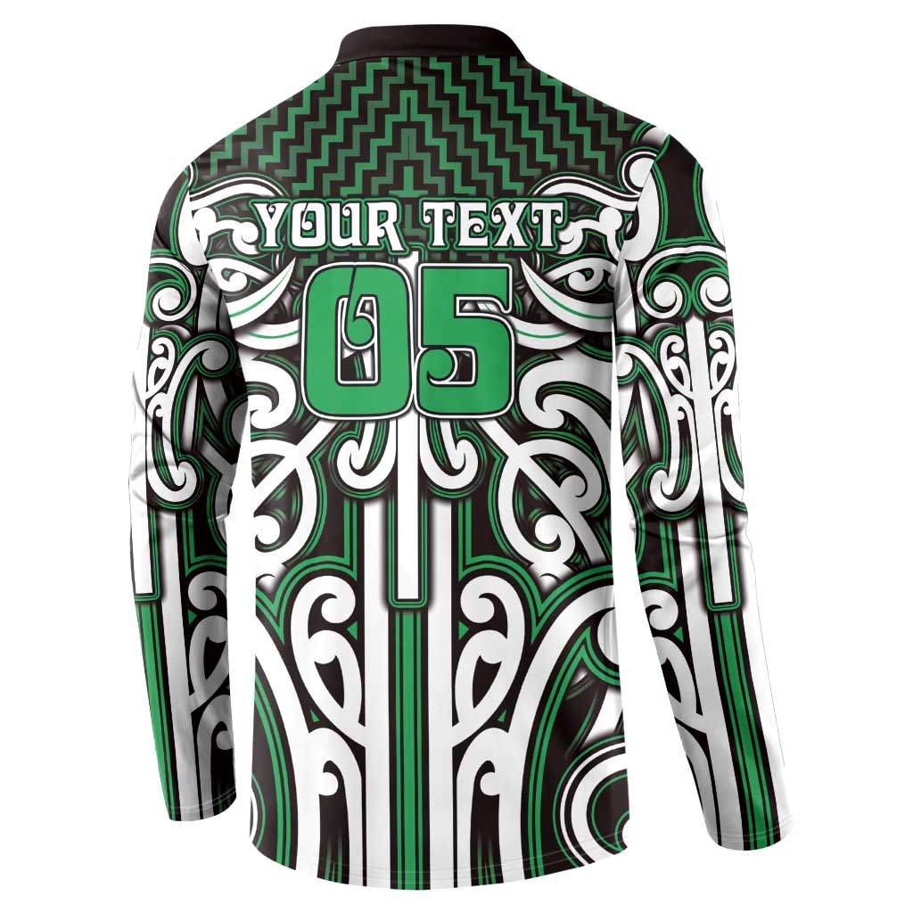 Custom Aotearoa Ngai Tahu Button Sweatshirt Maori Tribal Pattern Mix Poutama