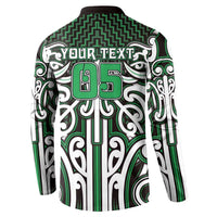 Custom Aotearoa Ngai Tahu Button Sweatshirt Maori Tribal Pattern Mix Poutama