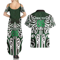 Custom Aotearoa Ngai Tahu Couples Matching Summer Maxi Dress and Hawaiian Shirt Maori Tribal Pattern Mix Poutama