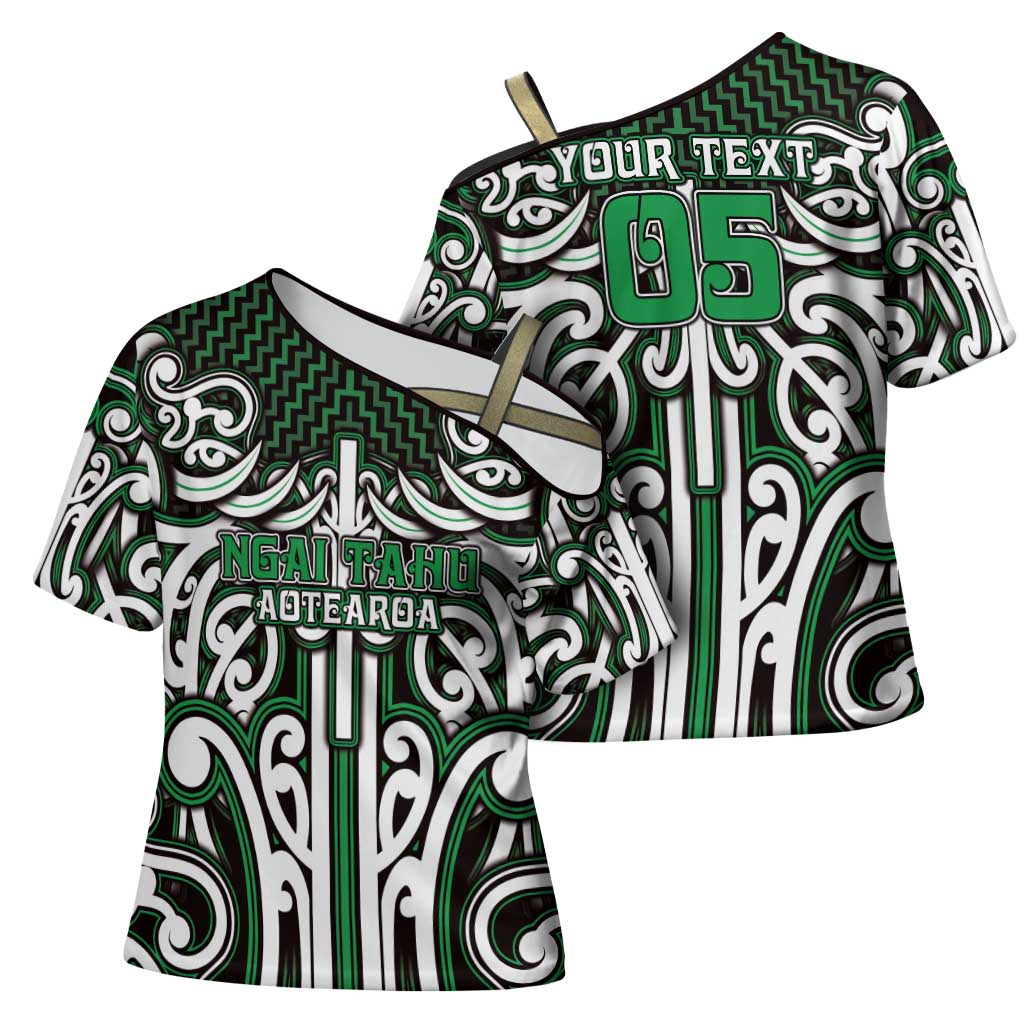 Custom Aotearoa Ngai Tahu Cross Shoulder Shirt Maori Tribal Pattern Mix Poutama