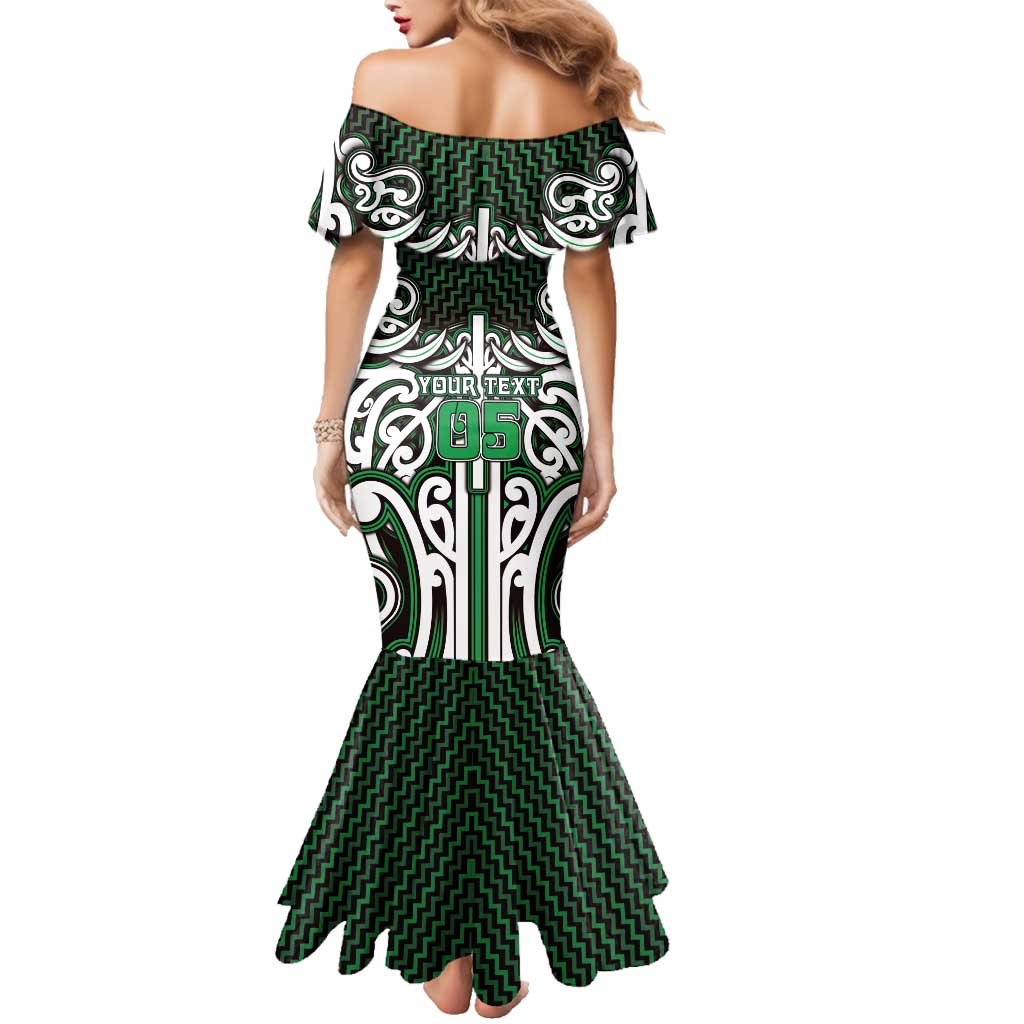 Custom Aotearoa Ngai Tahu Family Matching Mermaid Dress and Hawaiian Shirt Maori Tribal Pattern Mix Poutama