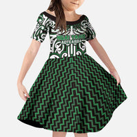 Custom Aotearoa Ngai Tahu Family Matching Off Shoulder Short Dress and Hawaiian Shirt Maori Tribal Pattern Mix Poutama