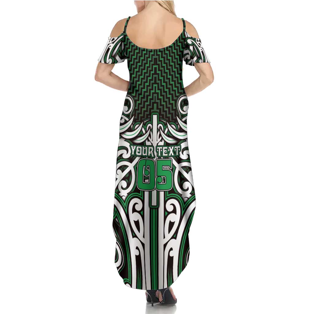 Custom Aotearoa Ngai Tahu Family Matching Summer Maxi Dress and Hawaiian Shirt Maori Tribal Pattern Mix Poutama