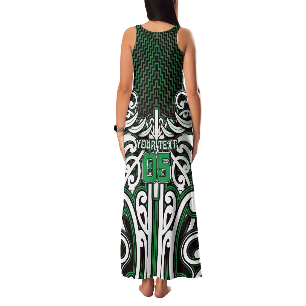 Custom Aotearoa Ngai Tahu Family Matching Tank Maxi Dress and Hawaiian Shirt Maori Tribal Pattern Mix Poutama