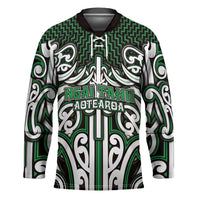 Custom Aotearoa Ngai Tahu Hockey Jersey Maori Tribal Pattern Mix Poutama LT05 Unisex Green - Polynesian Pride