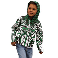 Custom Aotearoa Ngai Tahu Kid Hoodie Maori Tribal Pattern Mix Poutama