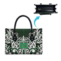 Custom Aotearoa Ngai Tahu Leather Bag Maori Tribal Pattern Mix Poutama