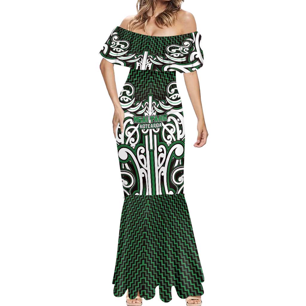 Custom Aotearoa Ngai Tahu Mermaid Dress Maori Tribal Pattern Mix Poutama LT05 - Polynesian Pride