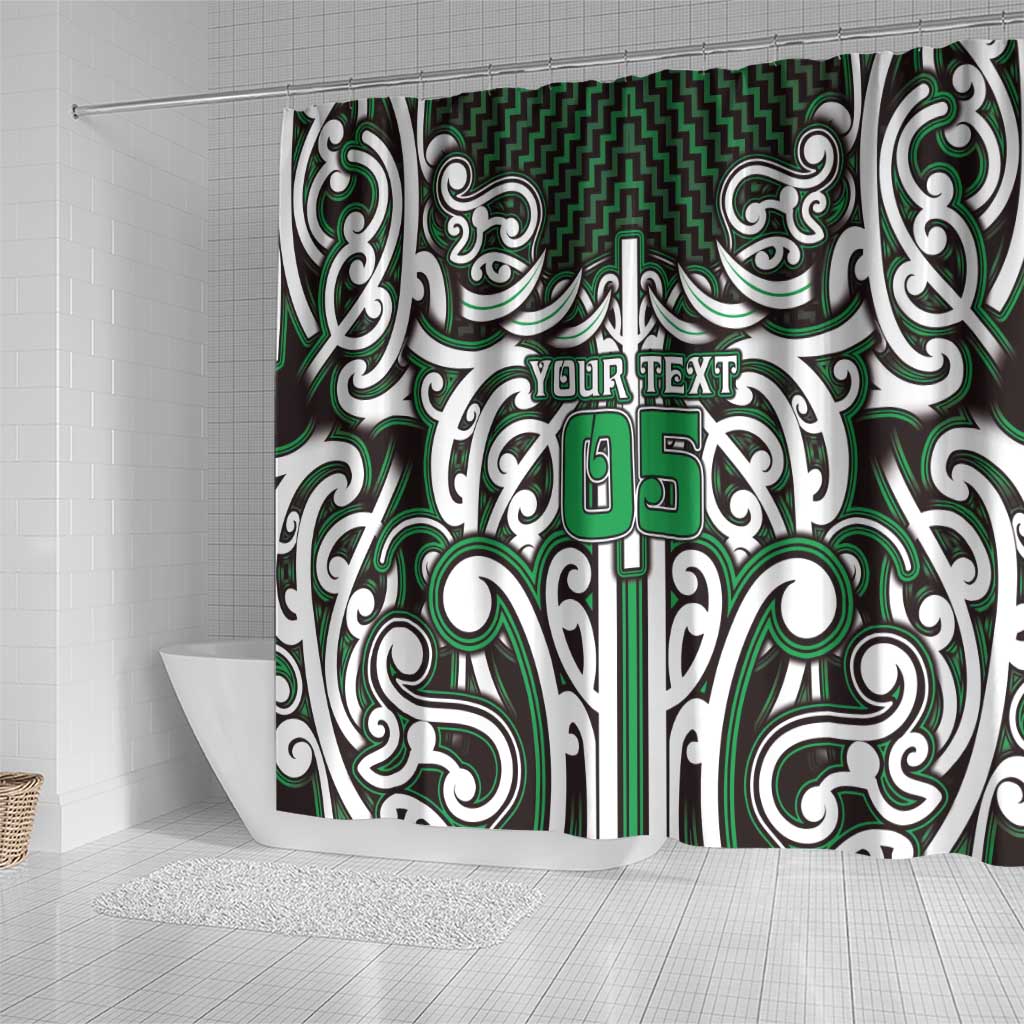 Custom Aotearoa Ngai Tahu Shower Curtain Maori Tribal Pattern Mix Poutama