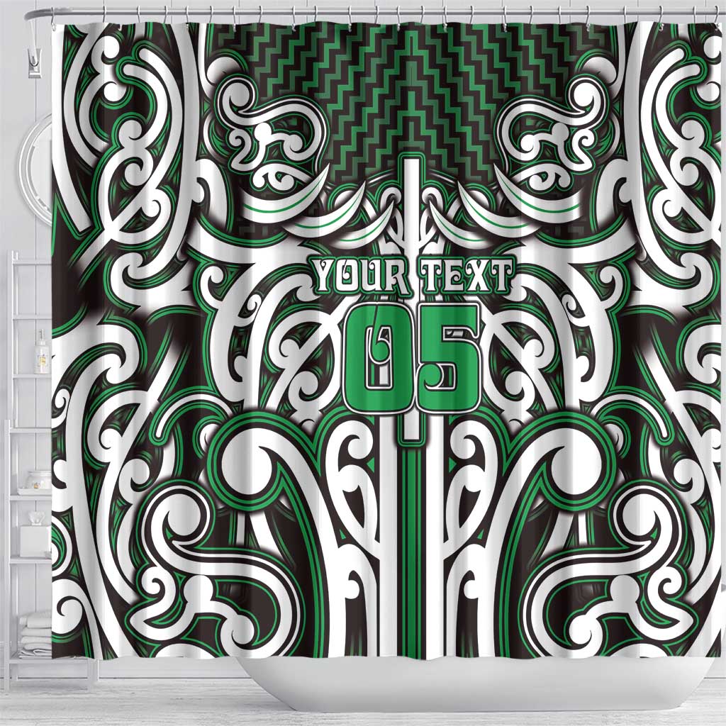 Custom Aotearoa Ngai Tahu Shower Curtain Maori Tribal Pattern Mix Poutama