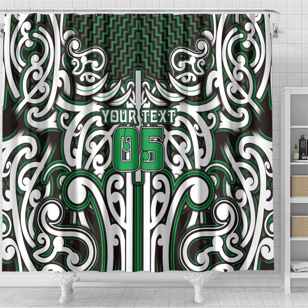 Custom Aotearoa Ngai Tahu Shower Curtain Maori Tribal Pattern Mix Poutama