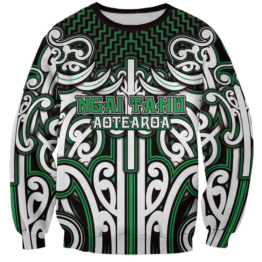 Custom Aotearoa Ngai Tahu Sweatshirt Maori Tribal Pattern Mix Poutama