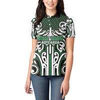 Custom Aotearoa Ngai Tahu Women Polo Shirt Maori Tribal Pattern Mix Poutama