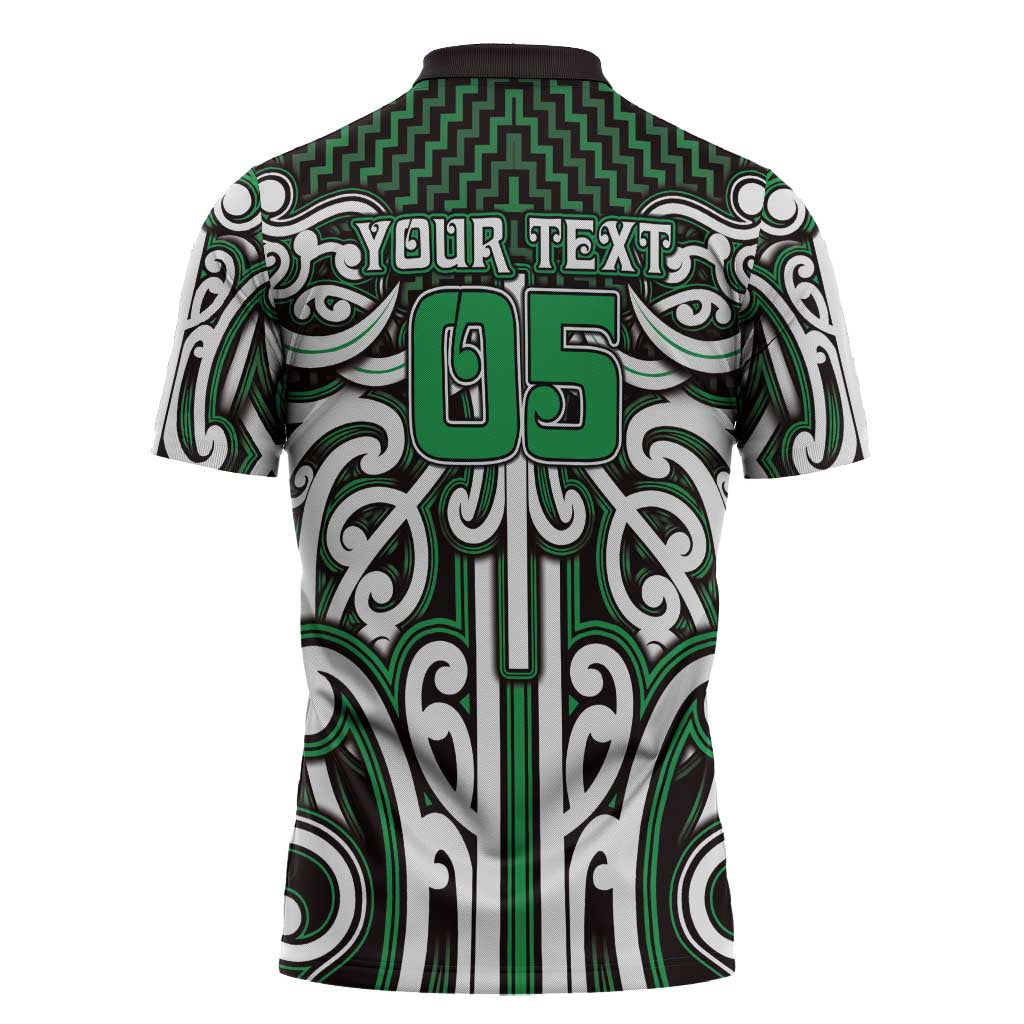 Custom Aotearoa Ngai Tahu Zipper Polo Shirt Maori Tribal Pattern Mix Poutama