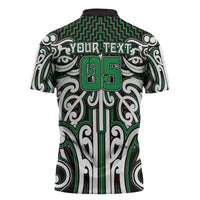 Custom Aotearoa Ngai Tahu Zipper Polo Shirt Maori Tribal Pattern Mix Poutama