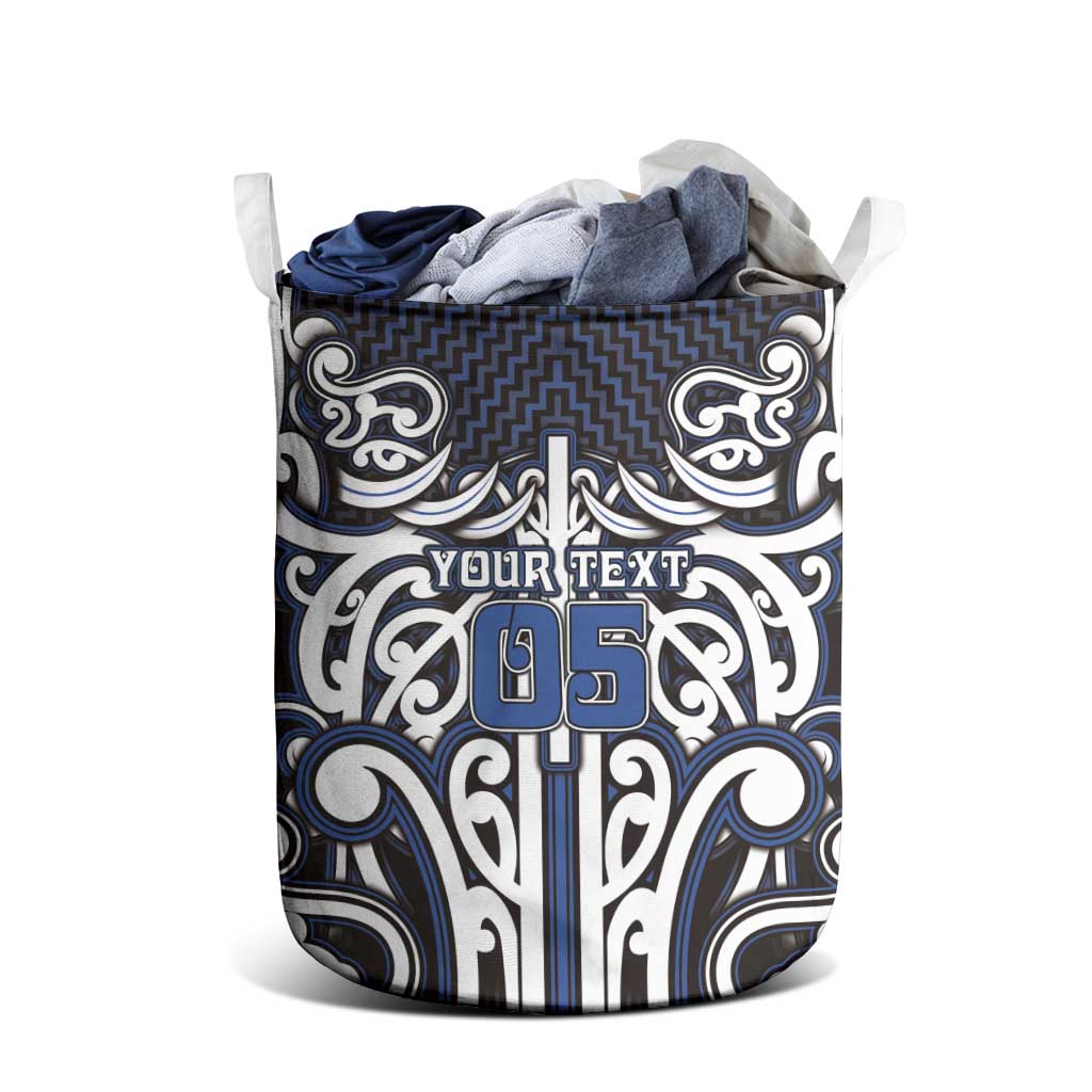 Custom Aotearoa Ngati Tuwharetoa Laundry Basket Maori Tribal Pattern Mix Poutama