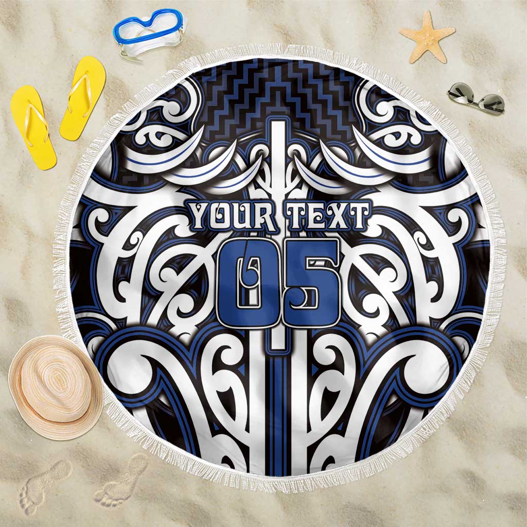Custom Aotearoa Ngati Tuwharetoa Beach Blanket Maori Tribal Pattern Mix Poutama